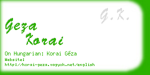 geza korai business card