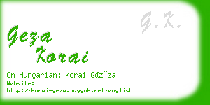 geza korai business card